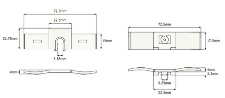 Ondergeleiding, kunststof, 74mm, toepasbaar op QKS11, T11/T82 cabine/schachtdeur 
