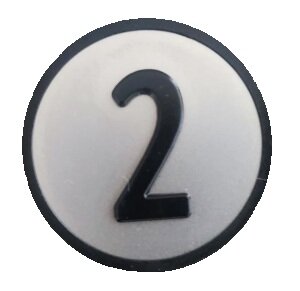 Kone, drukknop plaatje tbv KSS drukknop, nummer 2, achtergrond grijs