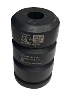 Acla Buffer, 101x163mm, met stalen ronde plaat, voldoet aan norm EN 81-20/50 (lift directive 2014/33/EU)