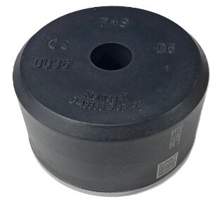 Lift buffer D5, &oslash; 165 x 80 mm, met ronde stalen plaat voldoet aan norm EN 81-20/50 (lift directive 2014/33/EU)