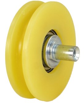 Deurrol, 65mm, inwendig schroefdraad, zware uitvoering, toepasbaar op Meiller model 31/32  cabine/schachtdeur vanaf 2010