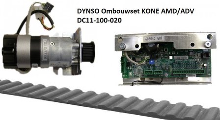 Kone AMD/ADV deurmotor met besturing en inclusief tandriem Linksopenend (KM903370G03 + KM606040G01 + 4*DC05-30-005)