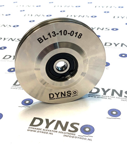 DYNSO Otis Europa RVS Kabelrol, tbv 9691 cabinedeur , dubbelrillig, 85mm, asgat 10mm (FO2085Z560)