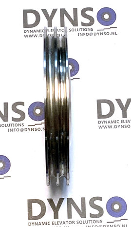 DYNSO Otis Europa RVS Kabelrol, tbv 9691 cabinedeur , dubbelrillig, 85mm, asgat 10mm (FO2085Z560)