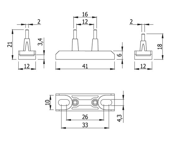 Deurcontact BS brugstuk 18mm / PZ18 / AZ 06-13 B/18