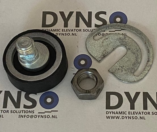 Mitsubishi gegenroller 40*14mm met rubber loopvlak, as M12, excentrisch
