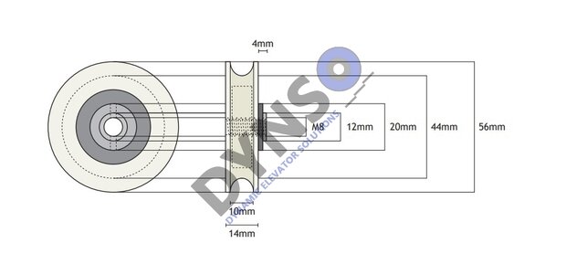Kone doorroller Isola 56mm