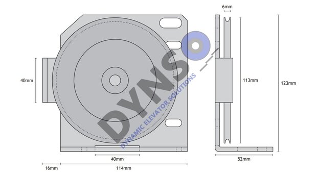 Kone roperollerler AMD Right including bracket