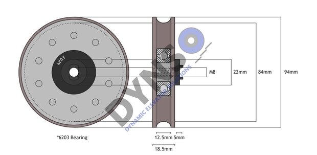 Kone Rollen AMD Rot 94mm, centrisch M8