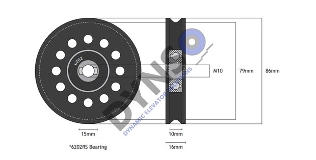 Selcom doorroller pegasus 86mm