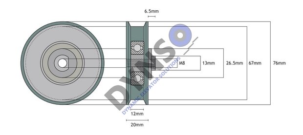 Otis doorroller Techna 76mm vlakke rail