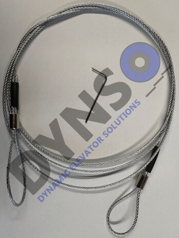Otis Uni Feststellgewicht Kabel 2mm Länge 2500mm 2x Endanschlag zur Herstellung einer 2-seitigen Kabelschlaufe
