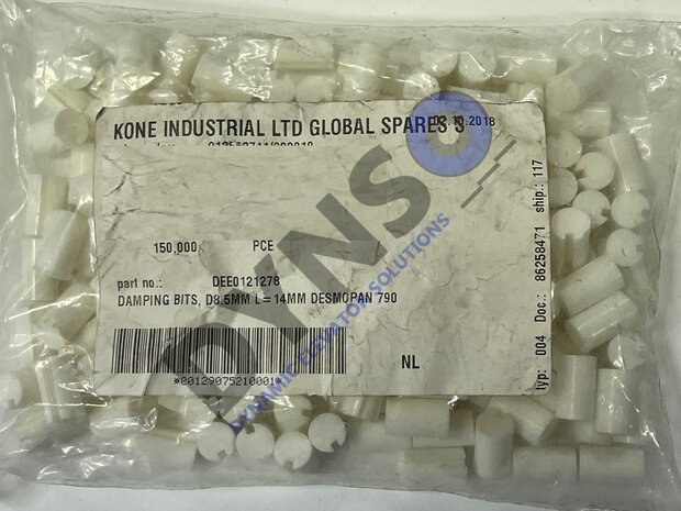 Kone damping rubber, D8.5MM L=14MM DESMOPAN 790, DEE0121278, Price per piece