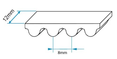 *niet meer leverbaar* Otis, tandriem GMP/AT120 cabinedeur 8M-12mm (vervangend type DC03-30-003)