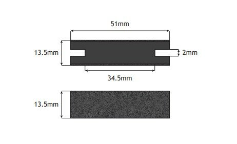 Otis deurgeleiding Europa 50mm(rubber met vilt)