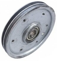 Kabelrol, 85mm, dubbele groef, incl. bevestgingsmateriaal en uitloop beveiliging, toepasbaar op Otis 9691/9665 cabine/schachtdeur