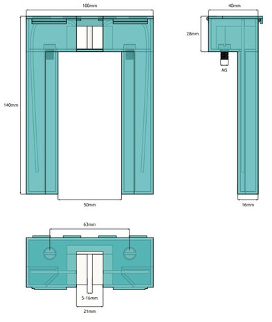 Smeerautomaat, 100x40x140, HSMS, t.b.v. leidermaten 5 t/m16mm, Schindler