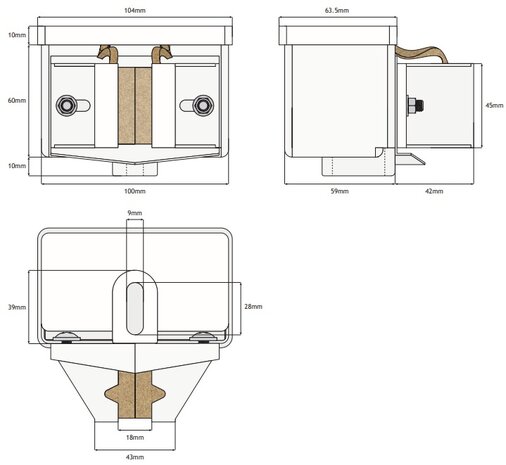 Smeerautomaat, 104x70.5x101mm, WSMK-L10, T125/T50, t.b.v. leidermaat 5 t/m 16mm, Schindler 
