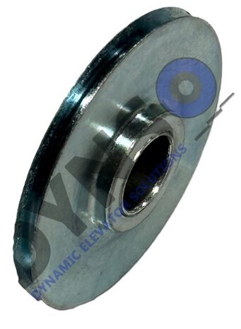 DYNSO Blue-line kabelrol, 48mm, asgat 12mm, staal, t.b.v. sluitgewicht, toepasbaar op Kone ADX schachtdeur