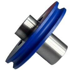 DYNSO Blue Line, 64mm, incl. bus met 8mm asgat, toepasbaar op Kone Espace schachtdeur (kabelrol voor tussen looprails)